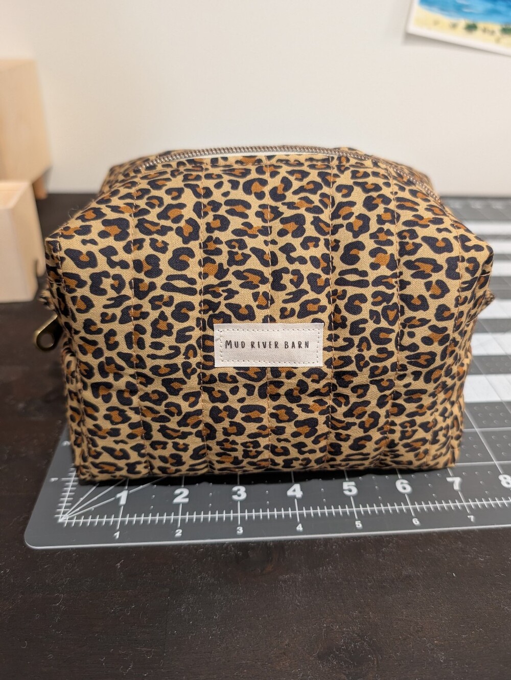 Handmade Leopard Print Quilted Boxy Bag